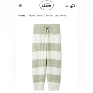 Gelato Pique Men's Striped lounge Pants - Green and White